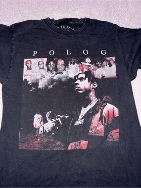 Polo by Ralph Lauren Graphic Short Sleeve Tee in Black with Red Accents
